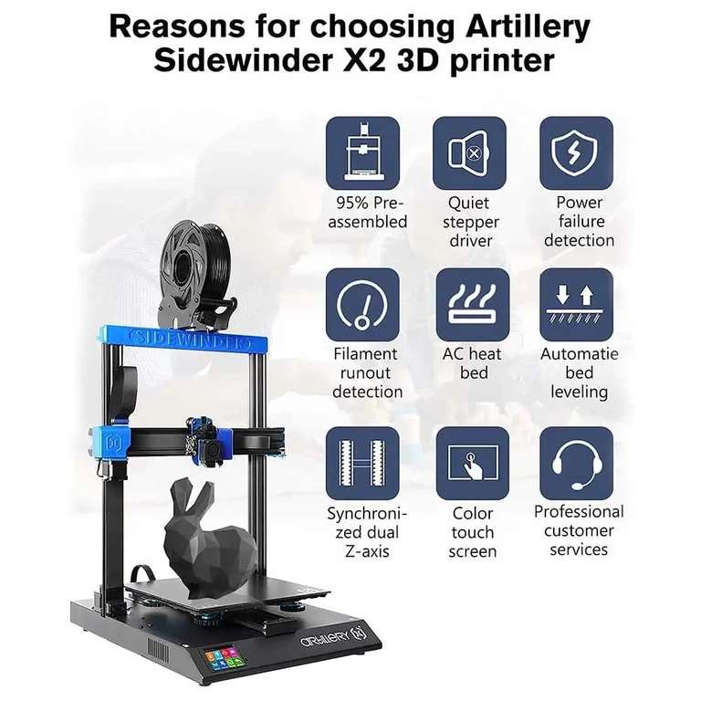 Artillery Sidewinder X2 3D Printer voor €185 @ GeekBuying