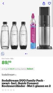 [select deals bol.com] Bruiswatertoestel - SodaStream DUO Family Pack - zwart- Incl. Quick Connect Koolzuurcilinder - zie omschrijving