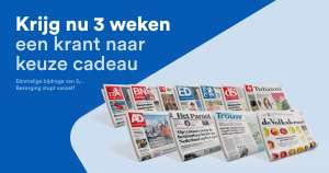 3 weken de krant voor €3 (stopt vanzelf) Parool, Trouw, Volkskrant, AD etc
