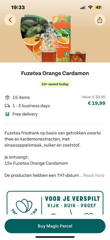 15x Fuze Tea Orange Cardamon 1,5L