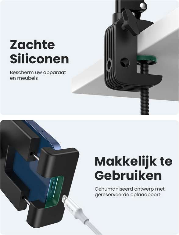 UGREEN metalen mobiel/tablethouder met zwanenhals @ Amazon NL