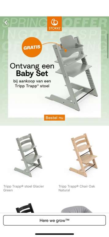 Stokke Tripp Trapp met gratis Baby Set
