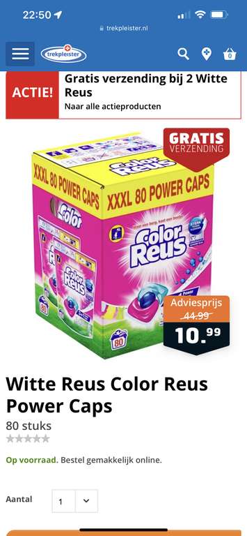 Witte Reus Color Reus Power Caps (80 stuks)