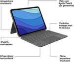 Logitech Combo Touch iPad Pro 11" (1e, 2e, 3e, 4e generatie - 2018, 2020, 2021, 2022) - QWERTY Grijs
