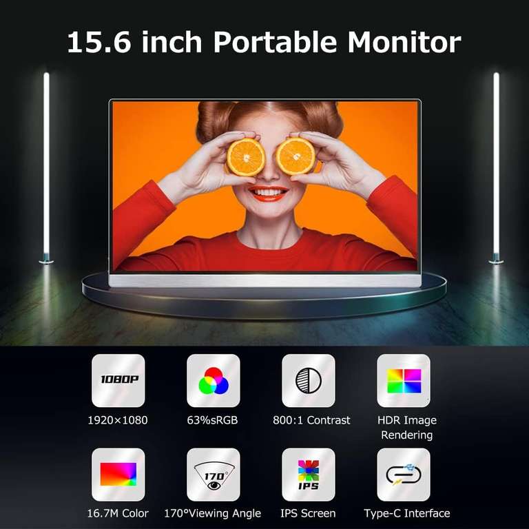 15,6'' Portable Monitor met IPS, 60Hz en full HD display voor €81,59 @ Tomtop