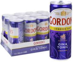 12-Pack Gordon's Gin & Tonic 250ml @ Butlon