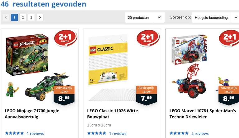 Lego 2+1 gratis