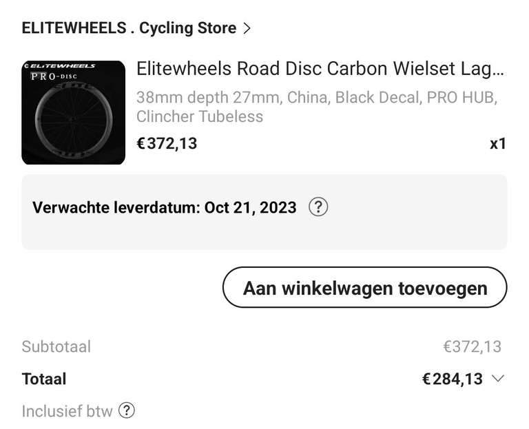 Elitewheels Road Disc Carbon Wielset