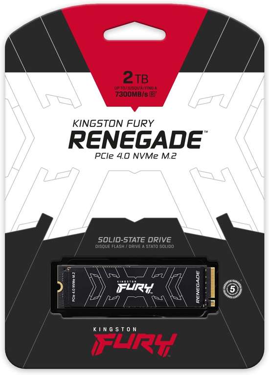 Kingston Fury Renegade SSD 2TB met heat spreader (Zwart, SFYRS/2000G, M.2 2280, PCIe 4.0 NVMe)
