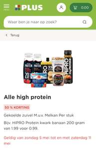 A-merk proteïnezuivel -50% bij PLUS