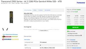 [Prijsfout?] Transcend 250S Series - M.2 2280 PCIe Gen4x4 NVMe SSD - 4TB (HardwareWebwinkel)