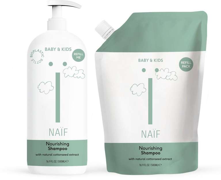Gratis navulling Naïf shampoo of wasgel 500ml