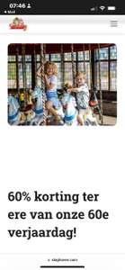 60% korting op tickets attractiepark Slagharen ter ere van onze 60e verjaardag!