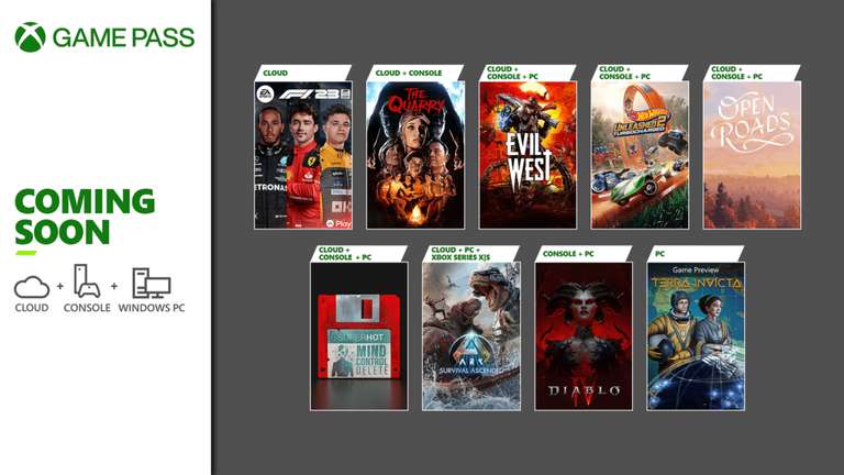 Game pass games voor maart/april : Diablo IV, MLB The Show 24, Evil West, The Quarry, Hot Wheels Unleashed 2, Ark: Survival Ascended, ...