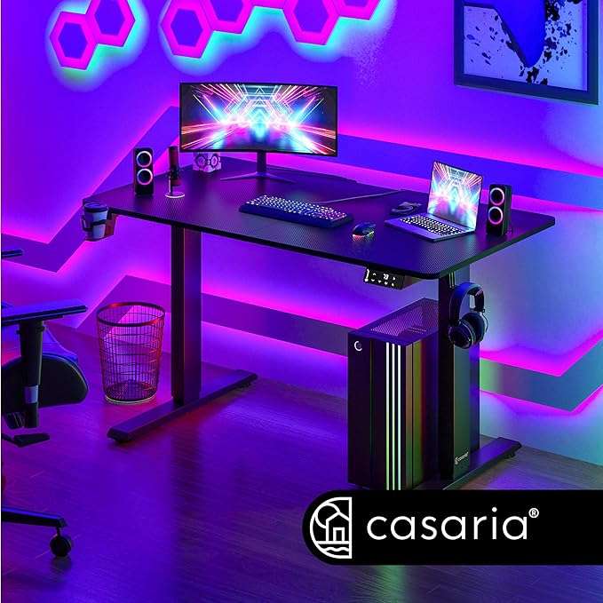 Casaria Elektrisch Zit-Sta bureau bruin (110x60x73-118cm) voor €134,95 @ DeubaXXL