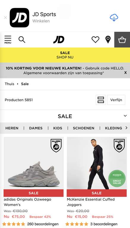 Sale bij jd - Pepper.com