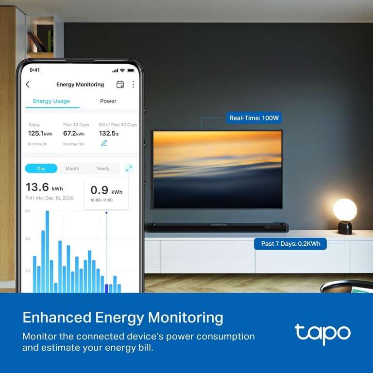 TP-Link Tapo P115 (4-pack) - Slimme stekker met energiebewaking @ Amazon.nl