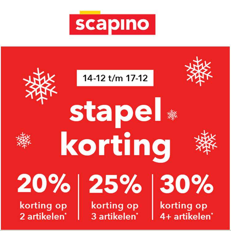 Stapelkorting @ Scapino = 20% | 25% | 30% (extra) korting