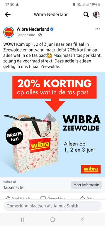 Wibra Zeewolde 20% korting 1,2 & 3 juni 2023