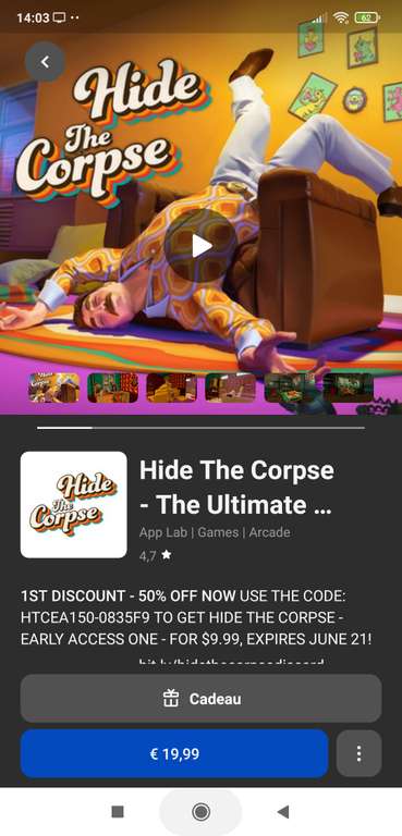 VR game - Hide the corpse - Meta Quest - 50 %
