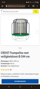 Lidl - Crivit trampoline 244 cm doorsnee