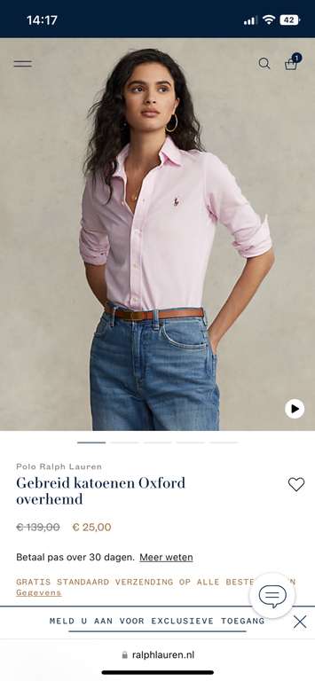 Gebreid katoenen Oxford overhemd - Polo Ralph Lauren