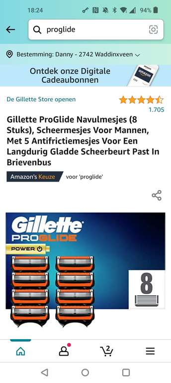 Gillette ProGlide Power Navulmesjes (8 Stuks)
