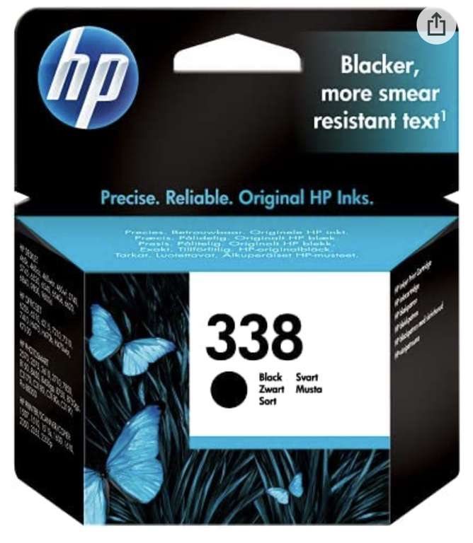 Originele HP 338 Zwarte Inktcartridge + gratis verzending @ Amazon.nl
