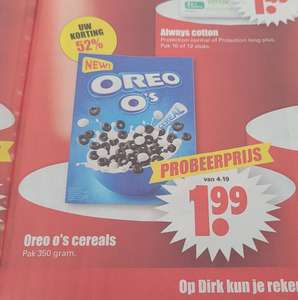 Vanaf woensdag: Oreo O's ontbijtgranen 350G voor een probeerprijs @Dirk