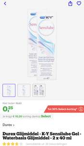 [select deal bol] [prijsfout] Durex Glijmiddel - K-Y Sensilube Gel - Waterbasis Glijmiddel - 2 x 40 ml €0,25
