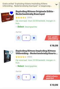 [bol.com] Exploding Kittens Originele Editie - Nederlandstalig Kaartspel + gratis uitbreiding