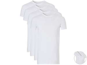 4x Ten Cate Basic witte katoenen T-Shirt | Ronde of V-Hals