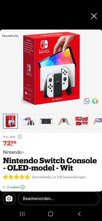 PRIJFOUT Nintendo switch oled bol.com