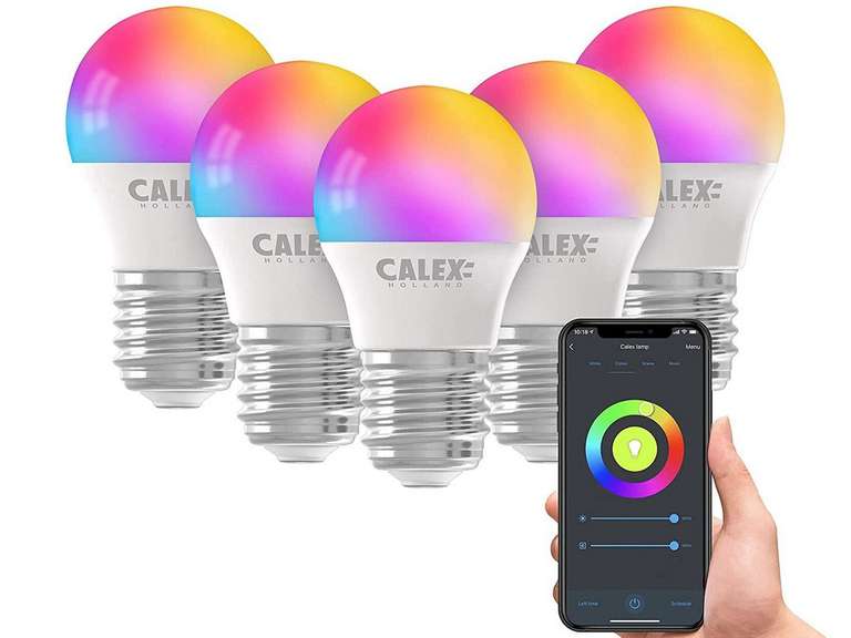 5x Calex Smart LED Lamp | E27 | RGB + W voor €19,95 @ iBOOD