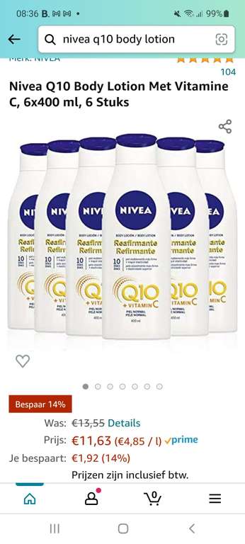 6 flessen Nivea Q10 met vitamine c voor maar 11.63