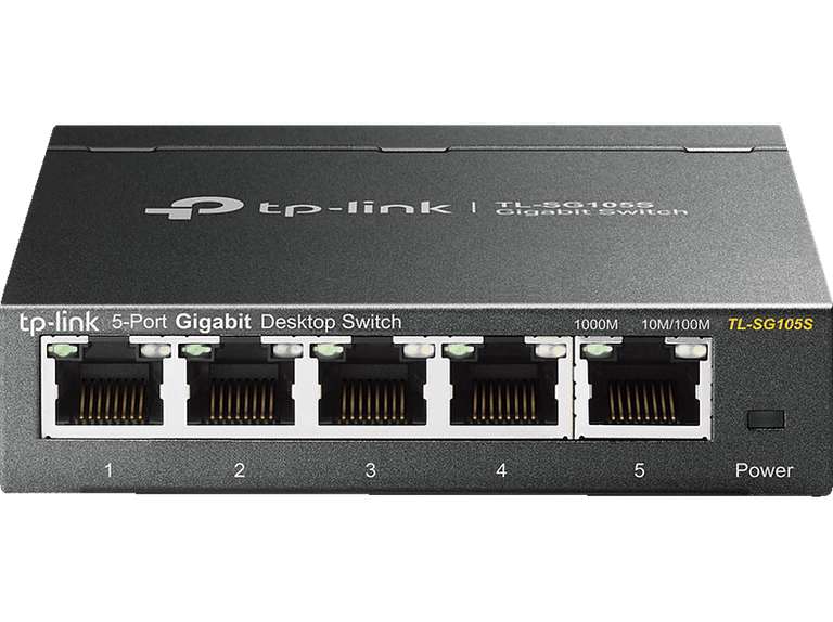 [grensdeal[ TP-Link TL-SG105S 5-Poorts Gigabit Switch, stalen behuizing