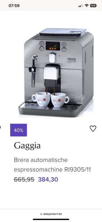 Gaggia koffiemachines Bijenkorf