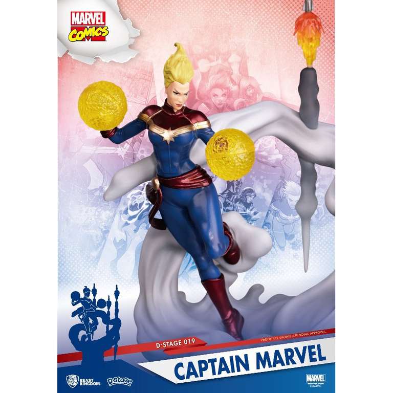 Marvel Diorama van Captain Marvel @ backtothetoys