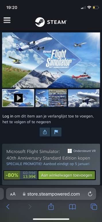 Microsoft Flight Simulator 80% korting