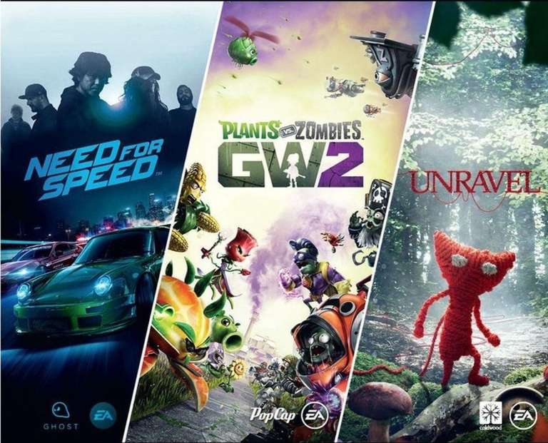 Xbox EA familiebundel - Unravel / Need for Speed / Plants vs. Zombies Garden Warfare 2