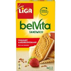 1 + 2 gratis: Liga BelVita koekjes sandwich yoghurt aardbei