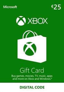 Xbox Gift Card t.w.v. €25 (digitale code) voor €20,99 @ Eneba