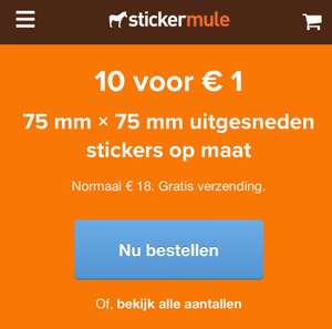 10 custom made uitgesneden stickers voor 1€ inclusief verzendkosten
