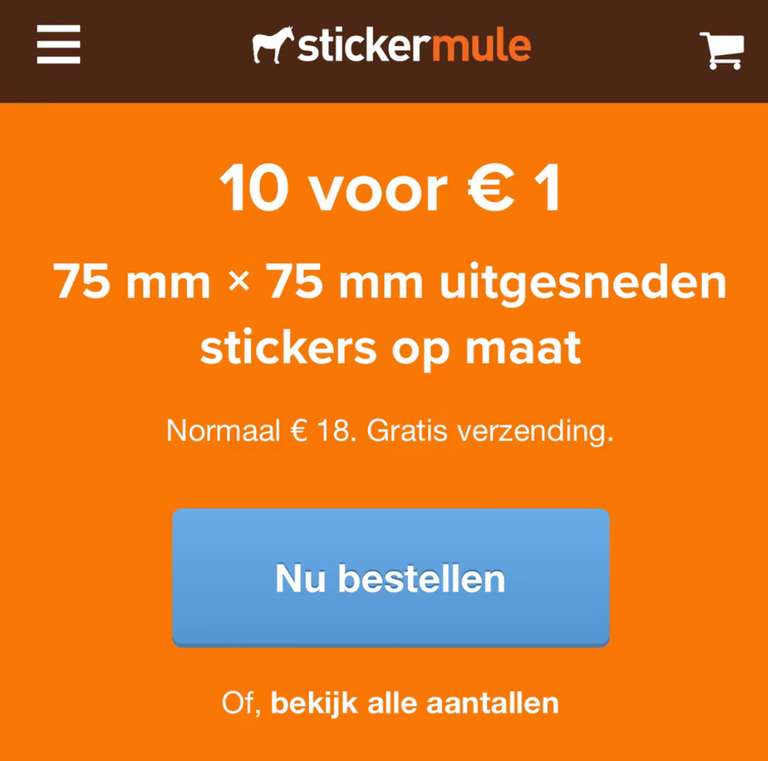 10 custom made uitgesneden stickers voor 1€ inclusief verzendkosten