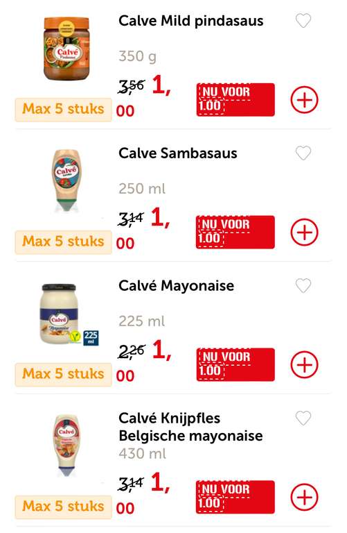 Calvé of Hellmann's Sauzen of mayonaise €1