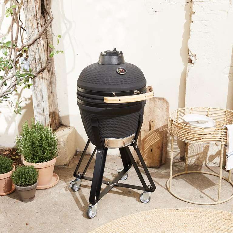 Kamado barbecue - 18 inch (37.5 cm grill) - Zwart