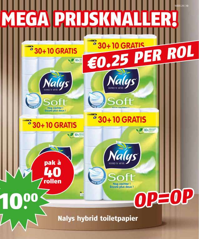 40 rollen toiletpapier voor 10 Euro
