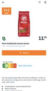 Albert Heijn 1KG Perla huisblends aroma koffiebonen 2+2 gratis