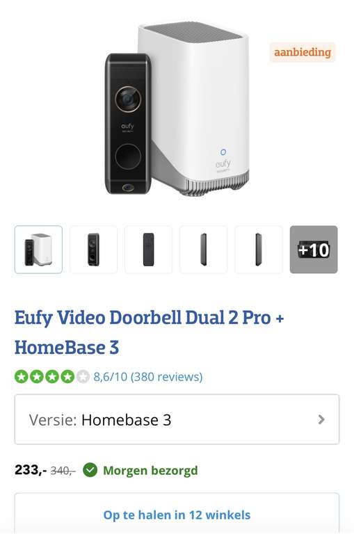 Eufy Dual 2 Pro (S330) deurbel met Homebase 3