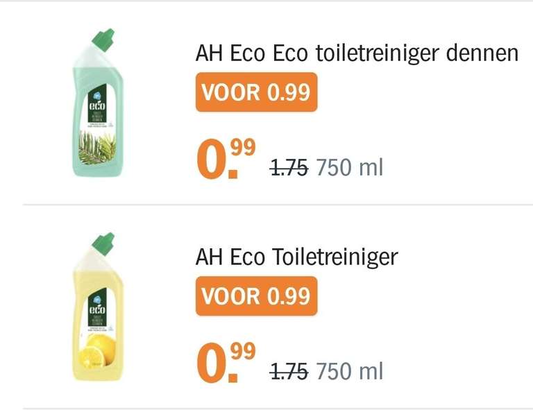 ECO toiletreiniger AH €0,99